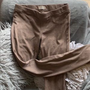 Suede skinny pants